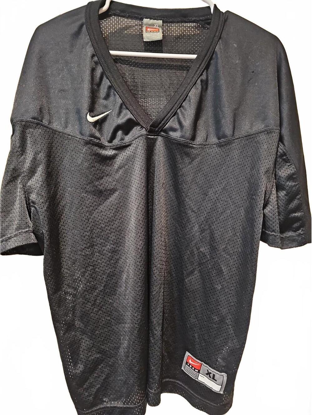 Vintage Nike Mesh Football Jersey Mens XL Black V-Neck Pullover